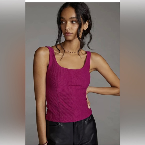 Anthropologie Maeve Tie Back Lace AIP Corset Tank Top Knit Blouse - Picture 3 of 6